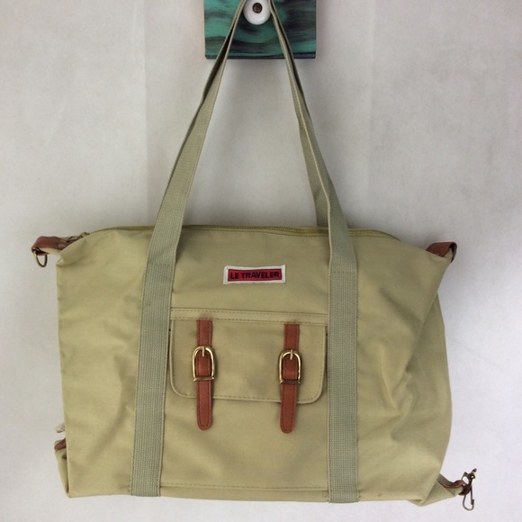 Vintage Other - Vintage Le Traveler Khaki Travel Carry On Tote